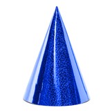 Čepičky modré holografické 6 ks 17 cm